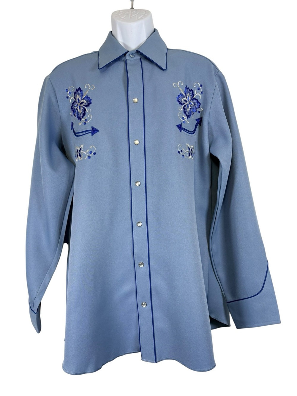 Vintage H bar C California Ranchwear Eldorado Collection Pearl Snap Embroidered